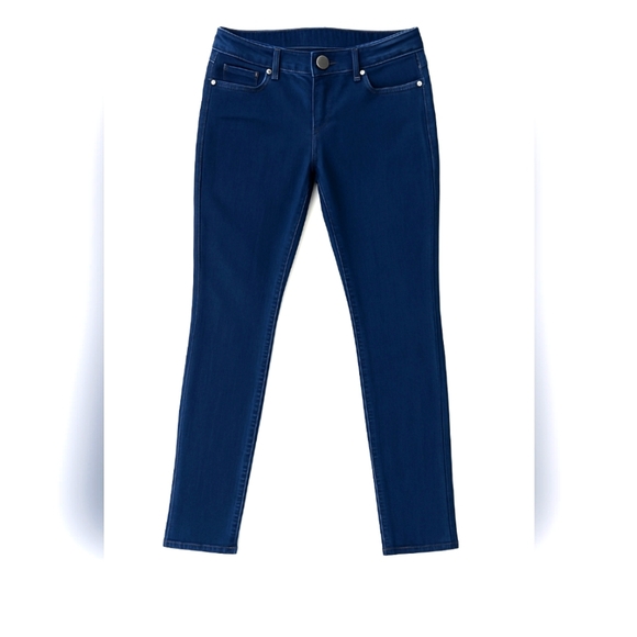 Tory Burch Denim Jeggings Dark Wash w Gold Tone Logo Size 27 Very Good Condition - Picture 1 of 5